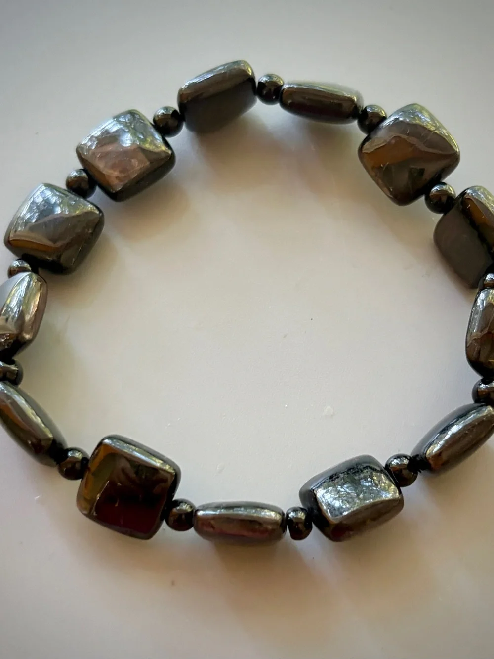 Natural Hypersthene Handcrafted Bead Bracelet
